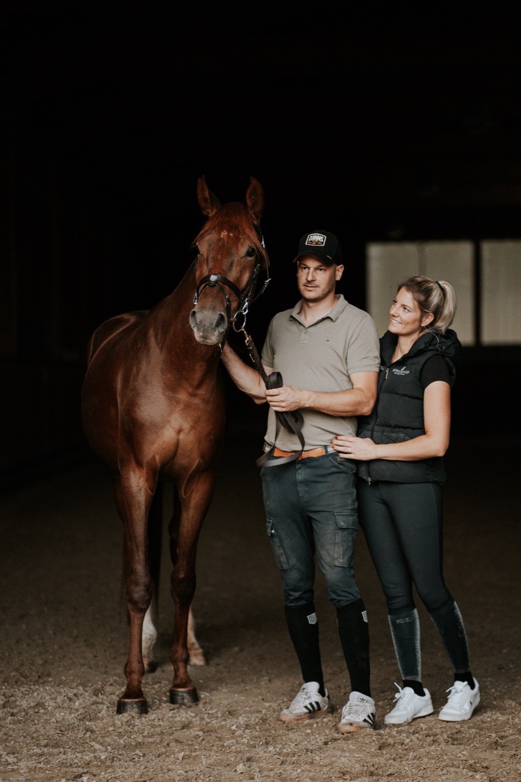 VYRA's founding team with a horse in the stable